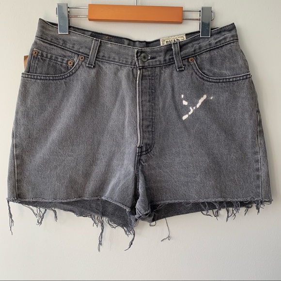 Levis 501 Short in Grey Re-Worked - Picture 2 of 6